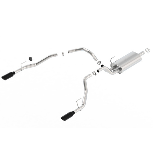 BORLA® RAM 1500 Laramie & Express DS Series Cat-Back™ Exhaust Touring - "Through Bumper" Black Tip # 140552BC