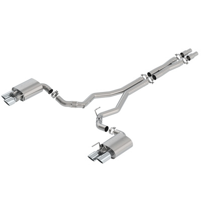 BORLA® Mustang S550 GT 2018-2023 Cat-Back™ S-Type - 3.0" Active Valve Quad Tip Exhaust  part # 140742