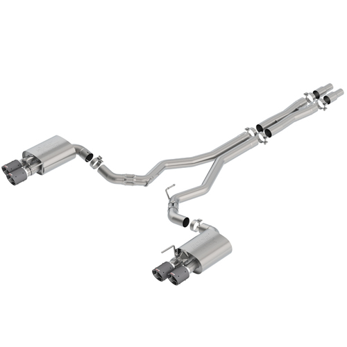 BORLA® Mustang S550 GT 2018-2023 Cat-Back™ S-Type - 3.0" Active Valve Quad Tip Exhaust  part # 140742CF