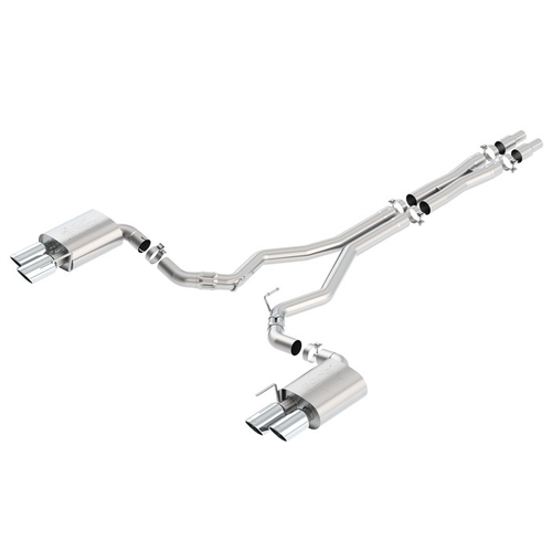 BORLA® Mustang S550 GT 2018-2023 Cat-Back™ S-Type - 3.0" Exhaust Without Active Valve ~ Polished Tips part # 140745