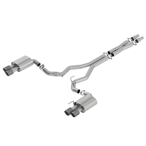 BORLA® Mustang S550 GT 2018-2023 Cat-Back™ S-Type - 3.0" Exhaust Without Active Valve ~ Carbon Fibre Tips part # 140745CF
