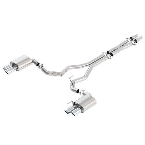 BORLA® Mustang S550 GT 2018-2023 Cat-Back™ ATAK® - 3.0" Exhaust Without Active Valve ~ Polished Tips part # 140746