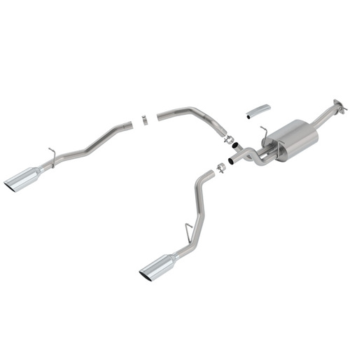 BORLA® RAM 1500 Laramie & Limited DT series 2019-2024 Cat-Back™ Exhaust Touring "Through Bumper" Polished Tip # 140758