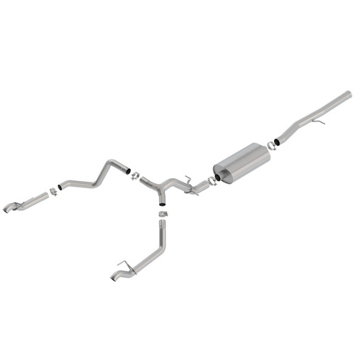 BORLA® Silverado 1500 LTZ & Trail Boss 6.2L 2019-24 Cat-Back Exhaust 'Touring' uses Factory Tips part # 140771