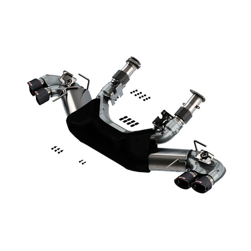 BORLA® C8 Corvette Stingray 2020-2023 Cat-Back Exhaust S-Type Carbon Fibre Tips with bright centres part # 140838CF