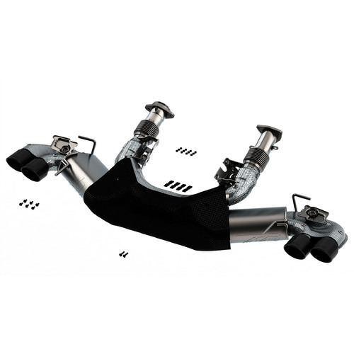 BORLA® C8 Corvette Stingray 2020-2023 Cat-Back Exhaust ATAK Black Chrome Tip part # 140839BC