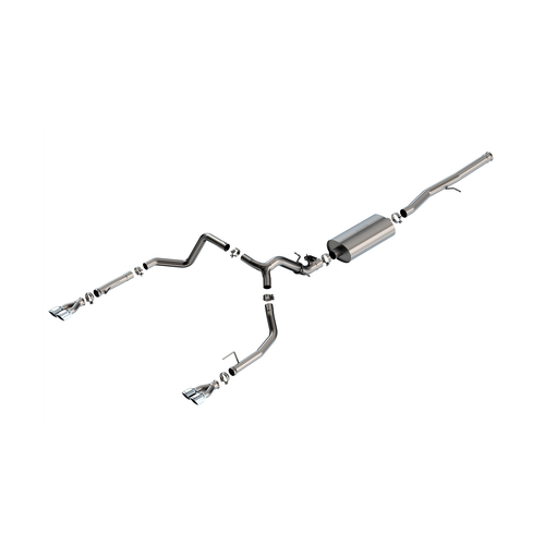 BORLA® Silverado 1500 LTZ 6.2L 2024-2026 Cat-Back Exhaust 'Touring' Dual Square Polished Tips part # 140992