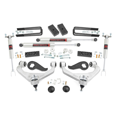 Rough Country 3 Inch Lift Kit Chevy Silverado 2500HD/3500HD 2020-2026 M1 Monotube Shocks #95840