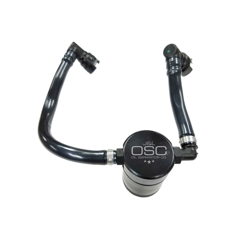 J&L 2018-2023 Ford Mustang GT Oil Separator 3.0 RHD Drivers Side - Black Anodized Part # JLT3024P-B