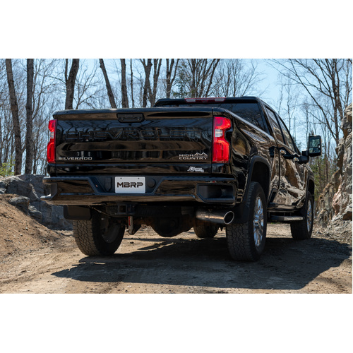 MBRP Chevrolet Silverado 2020-2025 2500HD/3500HD 6.6L Duramax V8 Diesel DPF Back Exhaust - Side Exit Part# S6059304