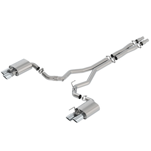 BORLA® Mustang S550 GT 2018-2023 Cat-Back™ S-Type - 3.0" Active Valve Quad Tip Exhaust  part # 140742
