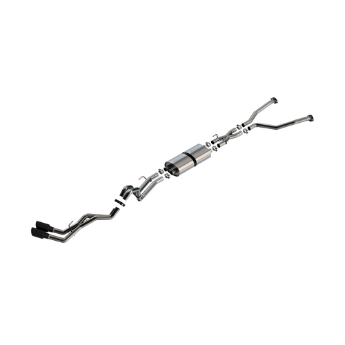 2022-2025 Toyota Tundra Cat-Back Exhaust System ATAK Black Chrome Tips Part # 140940BC