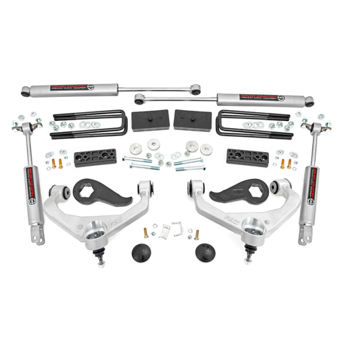 Rough Country 3 Inch Lift Kit Chevy Silverado 2500HD/3500HD 2020-2026 Premium N3 Shocks #95830